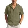 thumbnail image 3 of Enridrech Men's Short Sleeve Hoodies Shirt Summer Button down Workout Hiking Lightweight Hooded Beach Shirts Top, 3 of 7