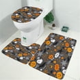 thumbnail image 2 of Gray Halloween Boo Icons Bathroom Rugs Sets 3 Piece,Toilet Cover Set,Absorbent Non Slip Bathroom Mats Sets with U-Shaped Contour Rug Toilet Rug Set, 2 of 5