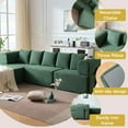 thumbnail image 3 of Timbernest 106" Oversized Modular Sectional Sofa, L Shaped Cloud Couch with Deep Seat, Modern Velvet Boneless Couch with Movable Chaise & 5 Pillows for Living Room, No Assembly Required, Green, 3 of 15