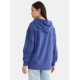 thumbnail image 3 of Time and Tru Women's Mixed Media Waffle Hoodie, Sizes XS-XXXL, 3 of 5