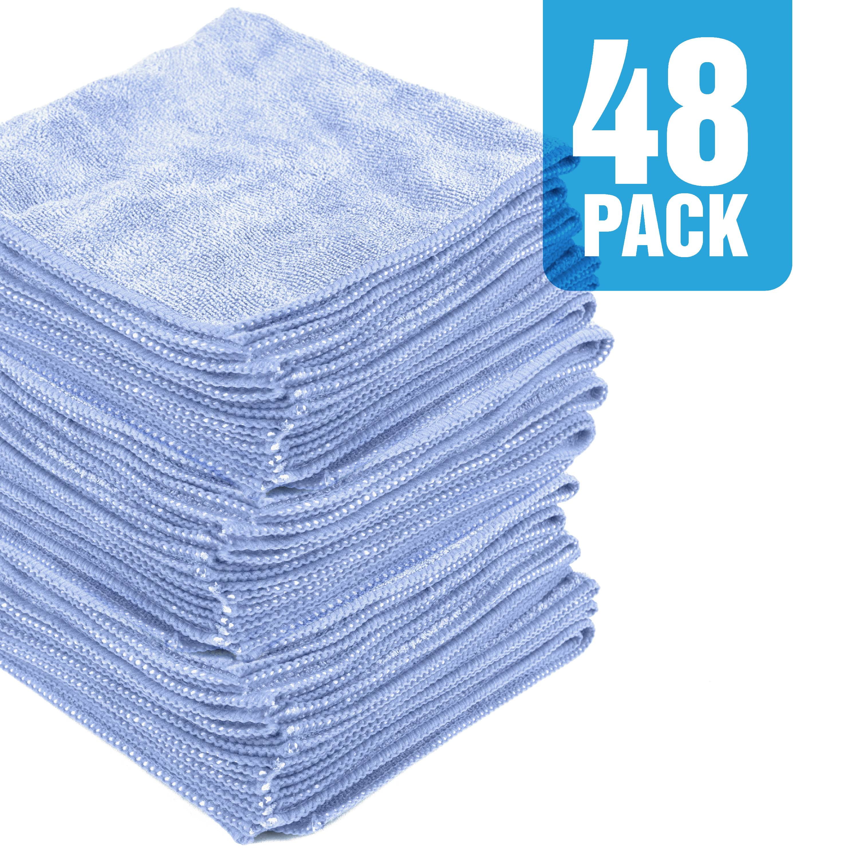 MW Pro Microfiber Cleaning Cloths (12 Pack) | Size 16 x 16| All Purpose  Microfiber Towels - Clean, Dust, Polish, Scrub, Absorbent (Gray)
