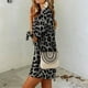 thumbnail image 5 of Vestido holgado con estampado de leopardo y cuello redondo informal a la moda de verano para mujer Fridja  qw1117, 5 of 9