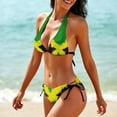 thumbnail image 4 of CROPD Women's Jamaican Flag Two Piece Sexy Halter String Triangle Bikini Swimsuit, 4 of 6