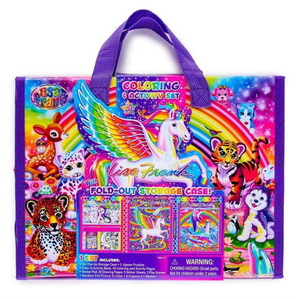 Lisa Frank Coloring & Activity Set with Fold Out Storage Case Walmart