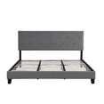 thumbnail image 5 of King Upholstered Bed Frame with Button Tufted Headboard & Wood Slats | 600LBS Capacity, No Box Spring, Easy Assembly, Modern Bedroom, Gray, 5 of 8