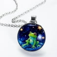 thumbnail image 2 of Starry Sky Frog Glass Design Circle Pendant Necklace - Elegant Jewelry Piece, 2 of 5