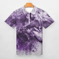 thumbnail image 3 of Purple Wolf Men Zipper T-shirt Summer Casual Short Sleeve T-shirt Top, 3 of 7