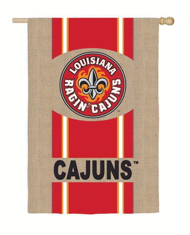 Louisiana-Lafayette Ragin' Cajuns NCAA Burlap Garden Flag Football 12.5"x18" 