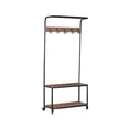thumbnail image 2 of Linon Metal And Wood Hall Tree, 5 Hooks, Top And Bottom Shelf, 2 of 3