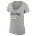 thumbnail image 2 of Women's G-III 4Her by Carl Banks Heather Gray San Antonio Spurs Filigree Logo V-Neck Fitted T-Shirt, 2 of 3