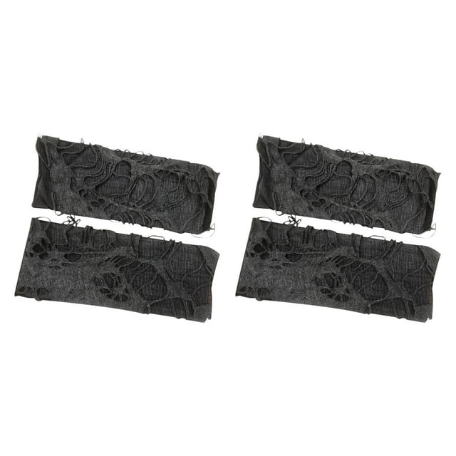 4 guantes sin dedos para mujer, guantes rasgados para cosplay, sin dedos premium para Halloween, baile de máscaras, cosplay y graduación.