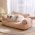 thumbnail image 2 of Cat sofa bed Plush Dog Sofa Beds Washable Warm Pet Dog Nest Cat Beds Thicken Comfortable Cushion Dog Sleep Cat Furniture ShopWise Round, 2 of 9