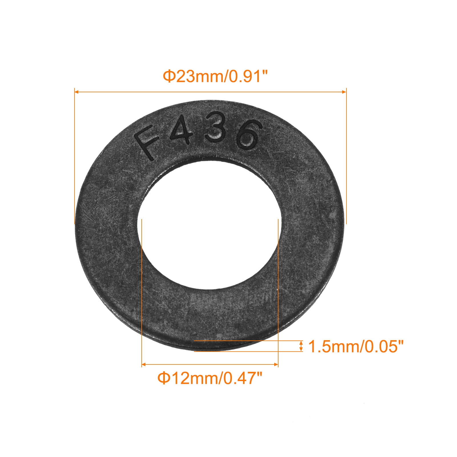 Unique Bargains Flat Washer Made of Alloy Steel with Black Oxide Finish 7/16" 50Pcs