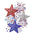 thumbnail image 2 of Independence 1pc New Summer Girl Red White Blue Stars Fireworks Short Sleeved 100% Cotton T-shirt Comfy Casual Tees For Girls, 2 of 7