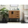 thumbnail image 3 of Elegant Decor Eugene 32" Aluminum MDF Single Bathroom Vanity in Walnut Brown, 3 of 15