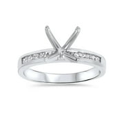 1/2ct Princess Cut Diamond Semi Mount Mountings Ring 14k White Gold