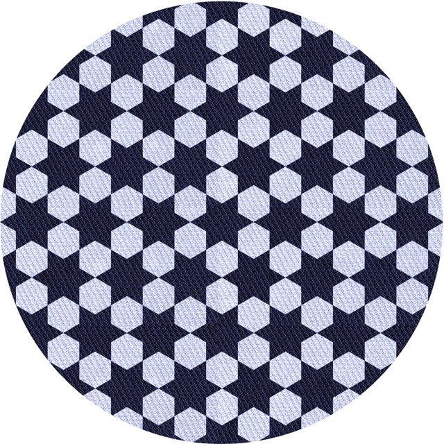Ahgly Company Tapis Rond Lavable en Machine Intérieur Transitionnel Bleu Nuit, 8 Pieds Rond