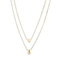 thumbnail image 2 of Joernso Women Necklace Solid Color Polished Double-layer Letter Shape Anti-deformed Lady Pendant Gift, 2 of 8