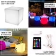 thumbnail image 4 of Efavormart 15.5" Cordless LED Rechargeable Light Cube Illuminated Furniture Stool - Color Changing, Waterproof with Accessory Bag, 4 of 11