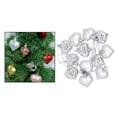 thumbnail image 3 of 12 adornos navideños en forma de corazón, acabado brillante y mate, para árbol de Navidad. Plata, 3 of 9