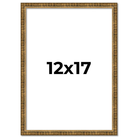 12x17 Frame Gold Kingsley Distressed Solid Wood Picture Frame Width 0.75 Inches | Interior Frame