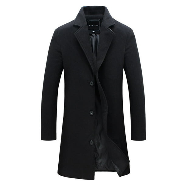 TAIAOJING Mens Single Trench Coat Slim Winter Coat Lapel TAIAOJING Mens Single Trench Coat Slim Winter Coat Lapel