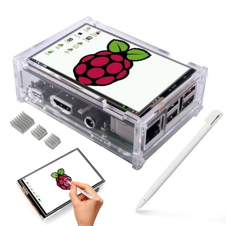 TSV 3.5 Inch TFT Touch Screen, 320x480 Resolution LCD Display 3Heat Sinks and Touch Pen for Raspberry Pi 3 Model B, Pi 2 Model B & Pi Model
