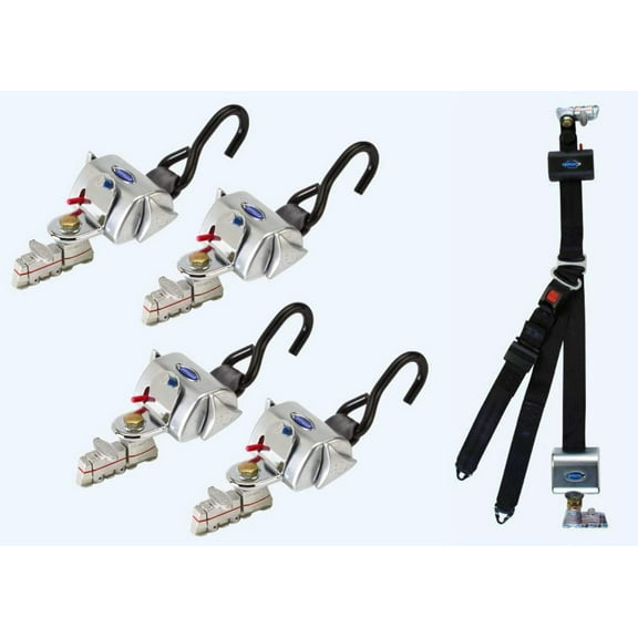 QRT Deluxe Retractor System (L Track) with Retractable Height Shoulder Belt | Q-8106-L