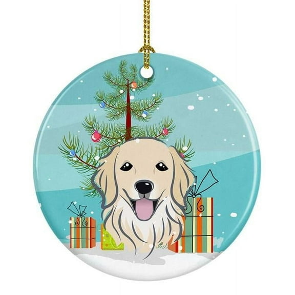 Carolines Treasures BB1577CO1 Christmas Tree & Golden Retriever Ceramic Ornament