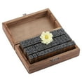 thumbnail image 3 of 70 sellos de goma con letras del alfabeto de madera vintage en caja de madera pequeña, 3 of 14