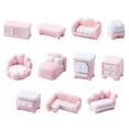 thumbnail image 6 of 11pcs Mini Pink Furniture, Dollhouse Decoration Accessories, Miniature Living Room Decor Items, 6 of 9