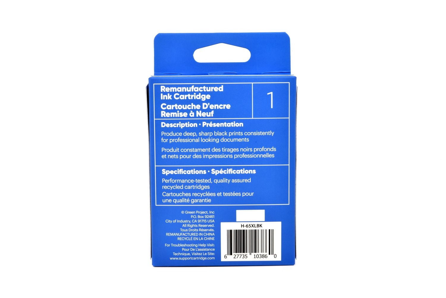 Green Project HP 65 XL Black Remanufactured Ink Cartridge, (H-65XLBK), Black