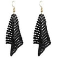 thumbnail image 1 of Grandest Birch Women Sequins Mesh Dangle Drop Hook Earrings Club Evening Party Jewelry Alloy Black, 1 of 8