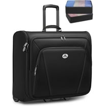 Matein Rolling Garment Bag, Softside Suit Bag with 2 Packing Cubes and Spinner Wheels for Men Women, Black