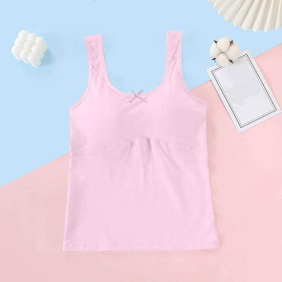 Bnwani Bras for Girls Comfortable Breathable Thin Puberty Camisole White