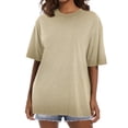 thumbnail image 2 of MOSHU Oversized T Shirts for Women Short Sleeve Vintage Print Cotton Tees Washed Shirts Casual Baggy Womens Tops, 2 of 8