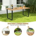 thumbnail image 2 of Spaco 6-Person Acacia Wood Outdoor Dining Table with 2 Inch Umbrella Hole, Patio&nbsp;Dining&nbsp;Table, Brown, 2 of 6