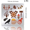 thumbnail image 4 of Viking Theme Pattern Stencil 6x6 inch Stainless Steel Reusable Animals Shields Trees Torches DIY Template Stencils, 4 of 9