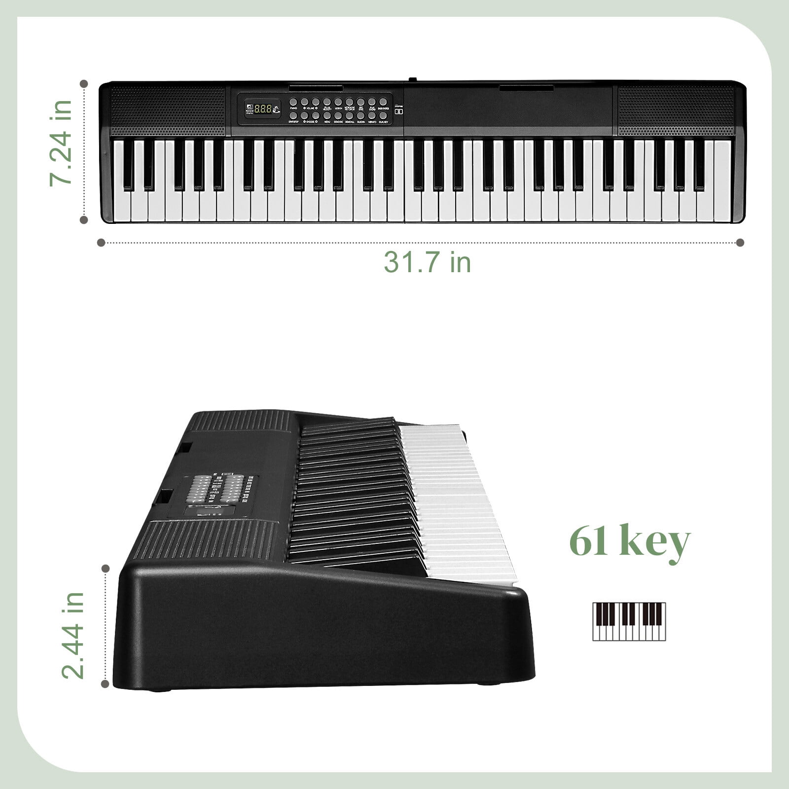 LINJH 61Key Folding Piano Semi-Weighted Standard Keyboards Digital Piano,Bluetooth,Bag