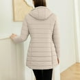 thumbnail image 5 of Long Coat for Women Long Sleeve Zipper Solid Color Fleece Line Hoodie Jecket with Pockets White XL, 5 of 8