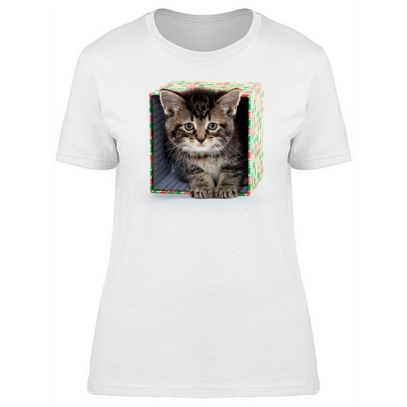 Shorthair Kitten In A Box T-Shirt Women -Image by Shutterstock, Female 3X-Large