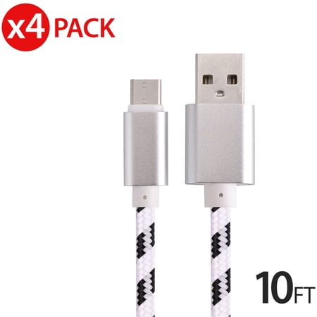 4x 10FT USB Type C Cable Fast Charging Cable USB-C Type-C 3.1 Data Sync Charger Cable Cord For Samsung Galaxy S9 S9+ Galaxy S8 S8 Plus Nexus 5X 6P OnePlus 2 3 LG G5 G6 V20 HTC M10 Google Pixel XL price history on PriceWatchPro