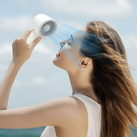 

Djiypn Handheld Fan Low Noise Handheld Fan Rechargeable 3-speed Adjustable Suitable For Outdoor Travelling Indoor Office And Home Use. ABS Gray
