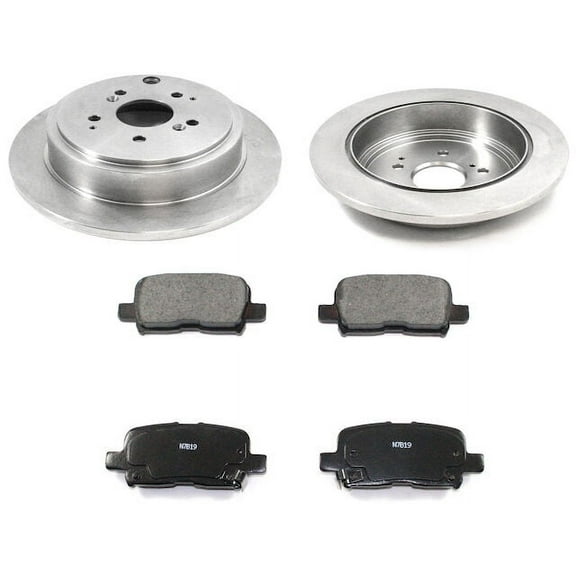 Rear Ceramic Disc Brake Pad and Rotor Kit - Compatible with 2003 - 2008 Honda Pilot 2004 2005 2006 2007