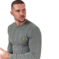 thumbnail image 5 of Men's Luke 1977 Morden Cable Knit Jumper in Gray, 5 of 5