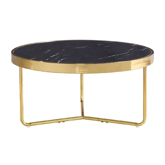 MESA DE CENTRO RÉLON MÁRMOL NEGRO GOLD