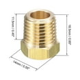 thumbnail image 2 of Unique Bargains Brass Pipe Fitting Reducer Adapter 1/4" NPT Male x 1/8" NPT Female for Water Oil Pressure Gauge,, 2 of 5