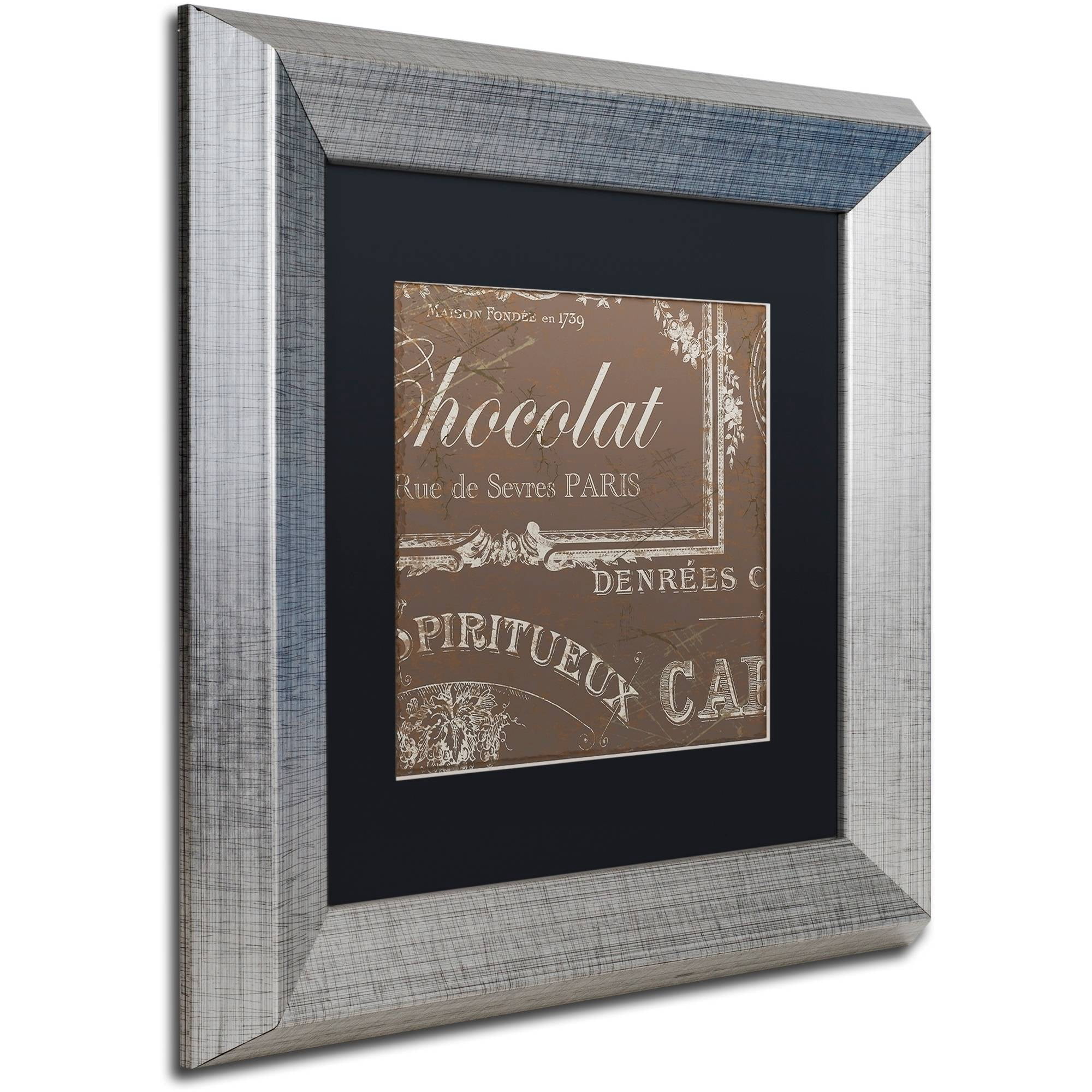 Trademark Fine Art "Bon Mots III" Canvas Art by Color Bakery Black Matte, Silver Frame