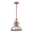 thumbnail image 1 of Elk Lighting Chadwick Pendant in Antique Copper and Seeded Glass, 1 of 3