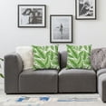 thumbnail image 2 of BANET Leaf Throw Pillow Cover Set of 2, Leaves Print, Decorative Square Covers for Couch Bed &amp; Sofa,Fern Green and Yellow 12x12in, 2 of 7